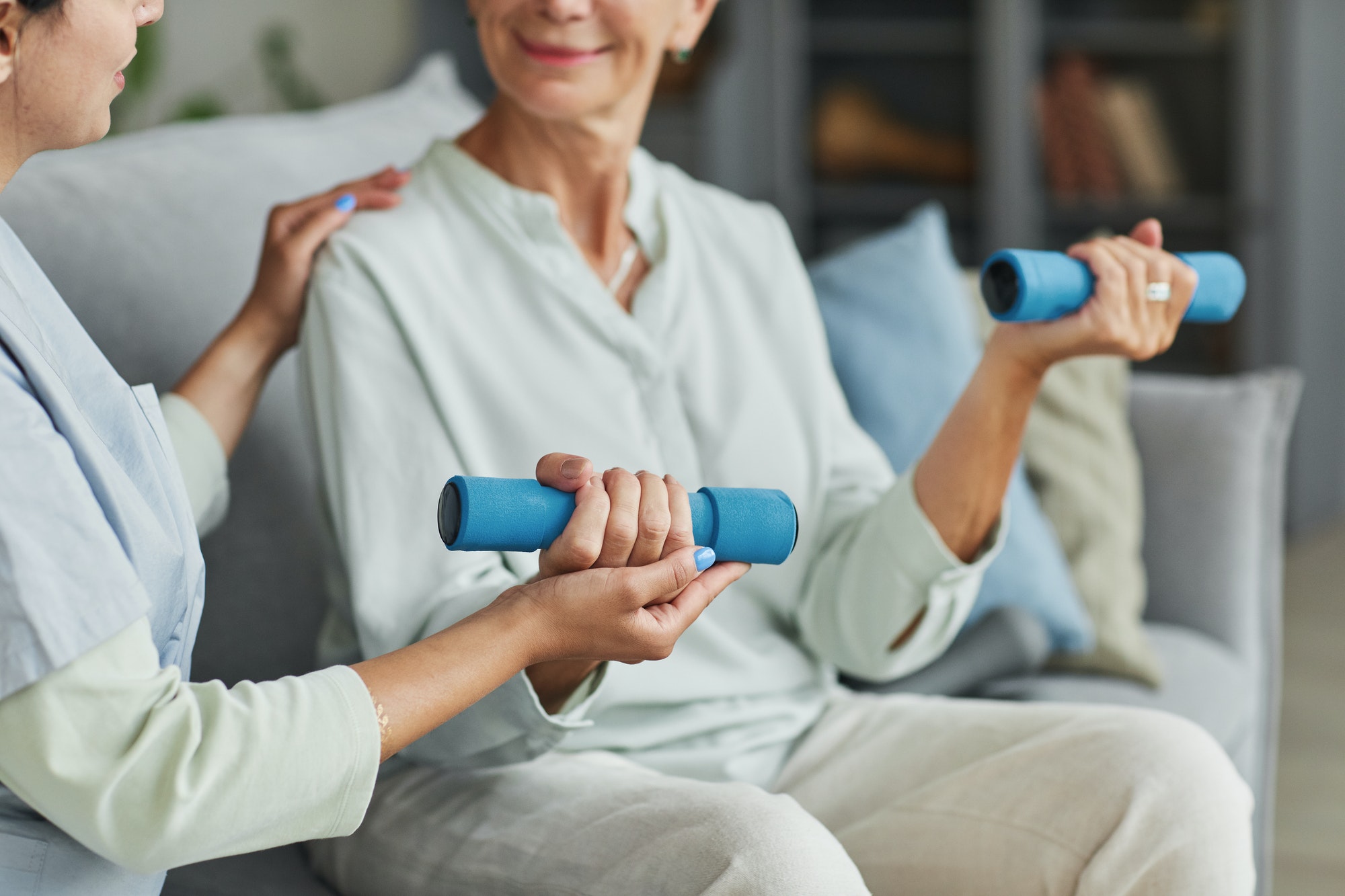 Senior Woman doing Physical Therapy